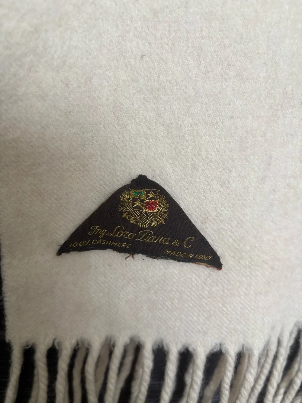 Loro Piana Cream Fringe Scarf for Men